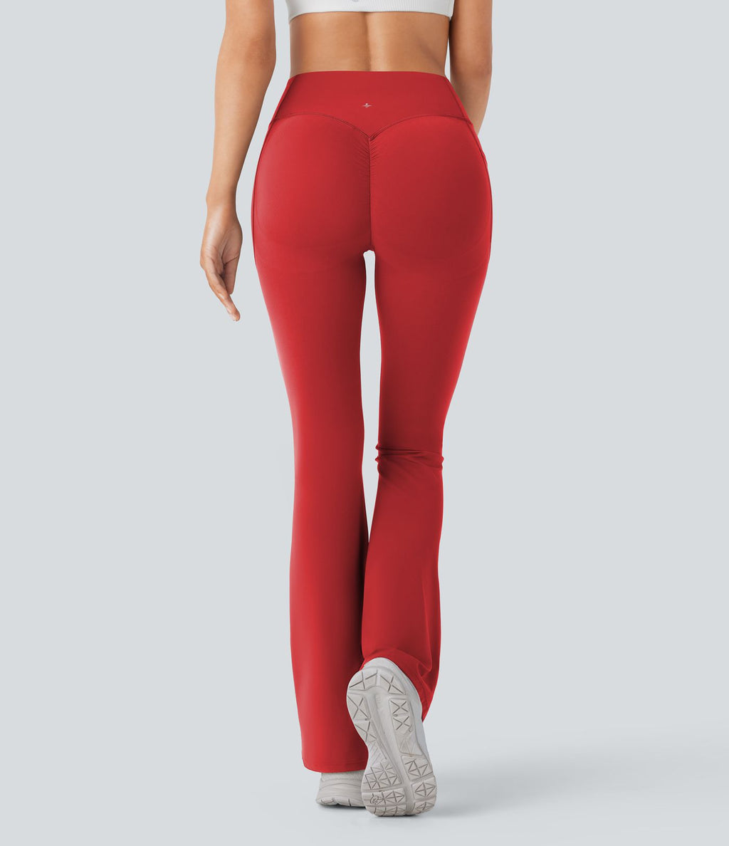 Pantalon de yoga à coupe bootcut gainant galbant taille haute avec effet scrunch et poches Halara UltraSculpt™