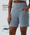 Short en jean Halara Flex™ casual gainant taille haute 17,5 cm avec poches