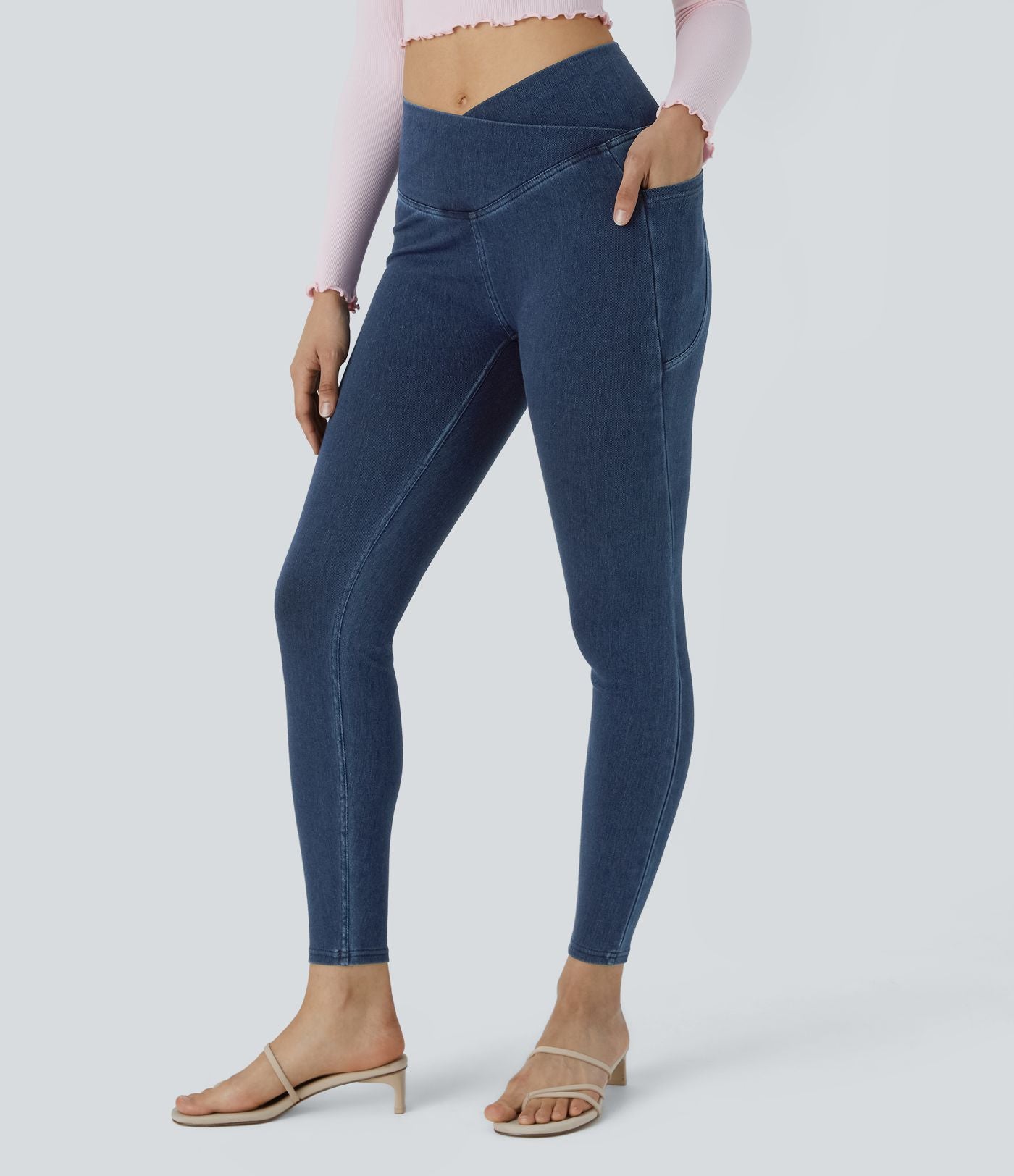Halara Flex™ Jegging Travail Tricoté Extensible Lavé Poche Latérale Croisée