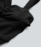 Robe casual micro-mini 2-en-1 avec brassière intégrée et décolleté cœur en SoftlyZero™ Plush avec poche - Édition Easy Peasy