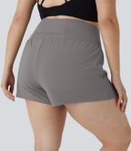 Short 8,8cm Sport Grande Taille 2 en 1 avec Poches Arrière et Poches Latérales Cachées