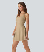 Softlyzero™ Airy Robe de yoga dos nu avec torsade effet fraîcheur et short intégré - Version Easy Peasy