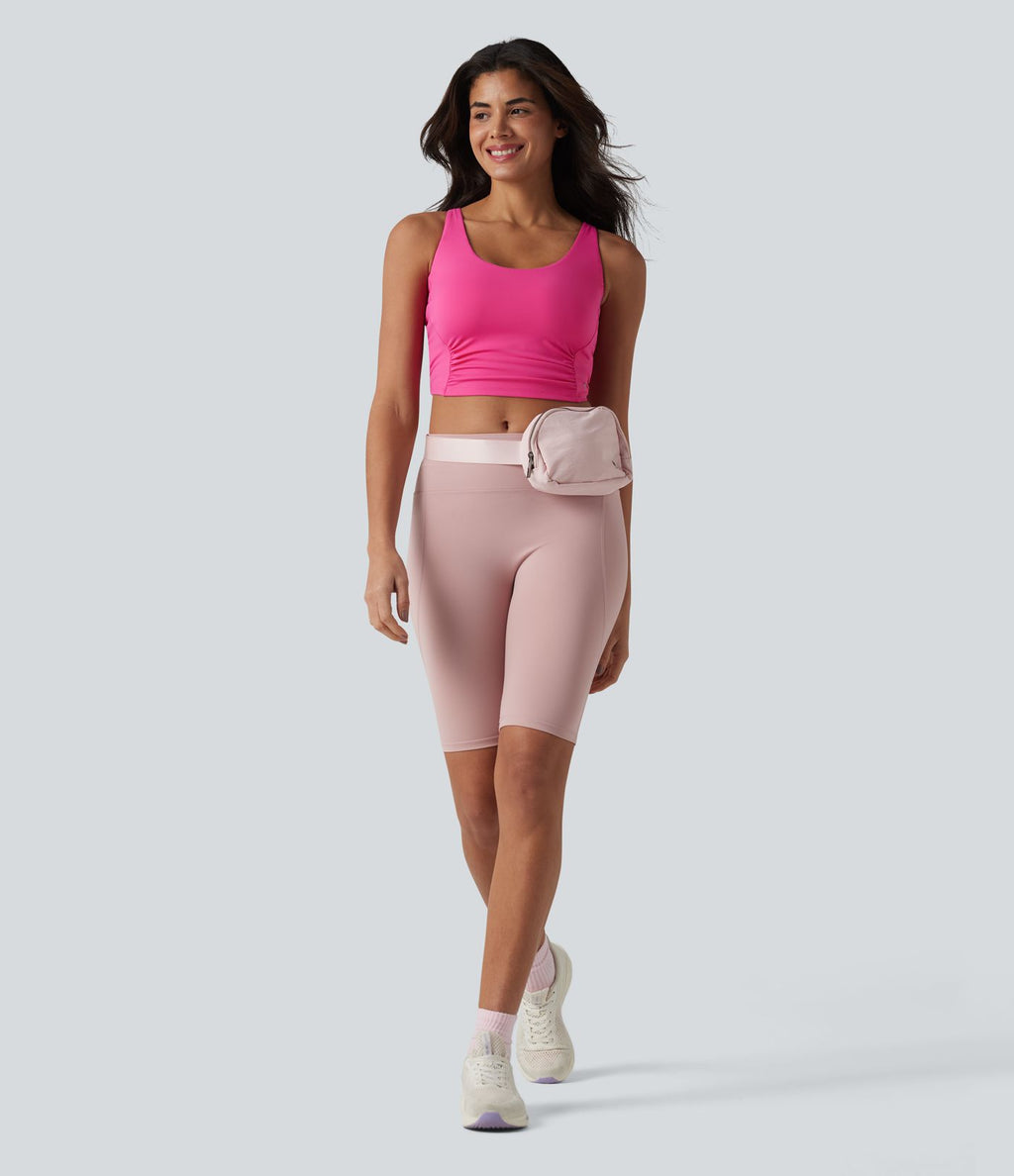SoftlyZero™ Plush Débardeur de sport dos nu croisé et torsadé, bretelles ajustables et soutien-gorge intégré