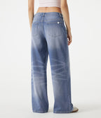 Jean baggy Halara Flex™ taille basse délavé asymétrique avec poches