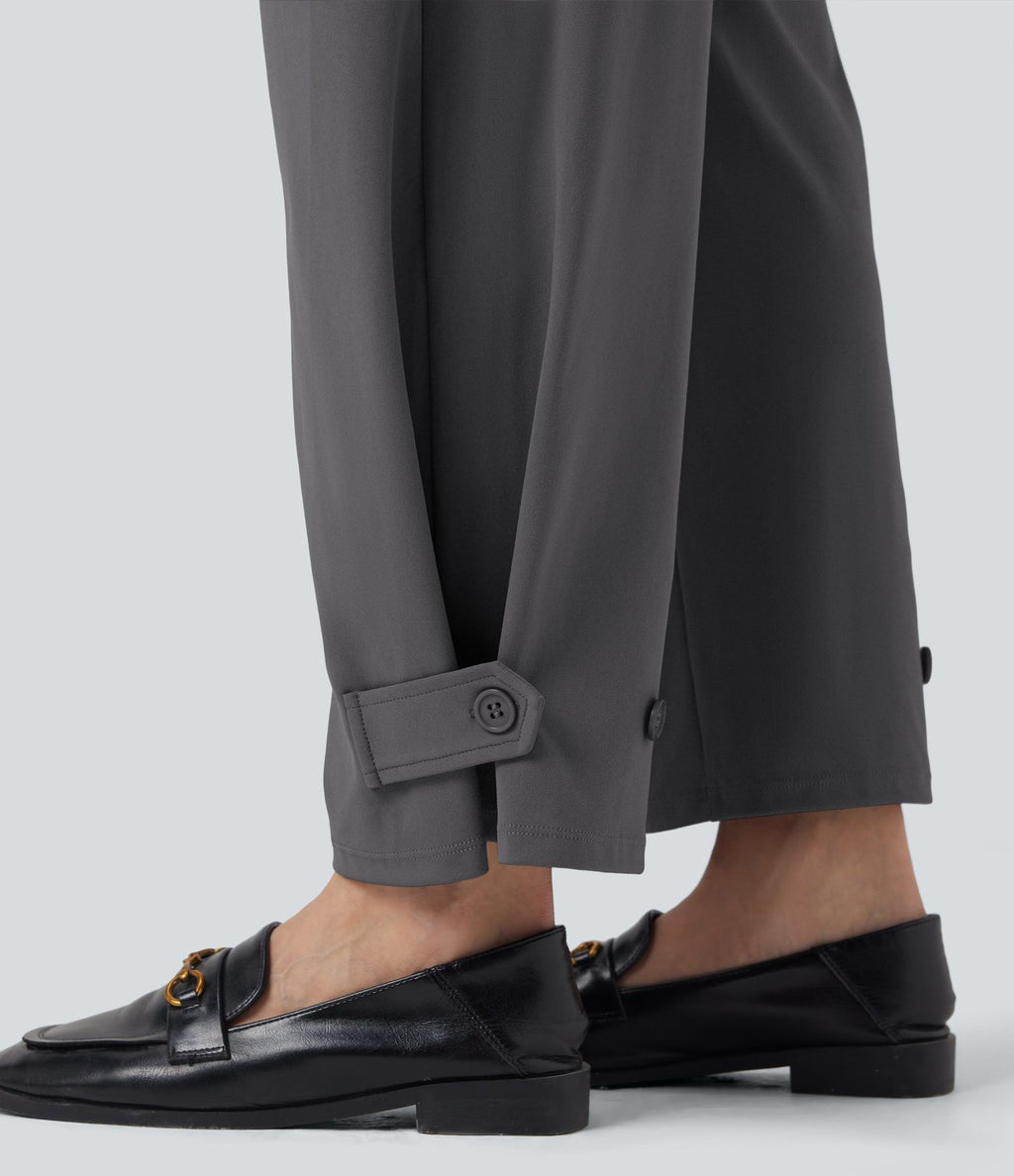Pantalon de travail fuselé taille moyenne avec largeur ajustable Halara Flex™ DayStretch avec poches