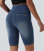 Halara Flex™ Short en denim taille haute ventre plat 22,8 cm avec poches