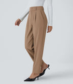 Pantalon tailleur Halara Flex™ fuselé uni, taille haute, avec poches