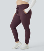 Jogging grande taille SoftlyZero™ Airy taille haute avec cordon de serrage poches latérales longueur complète effet frais InstantCool, protection solaire UPF50+