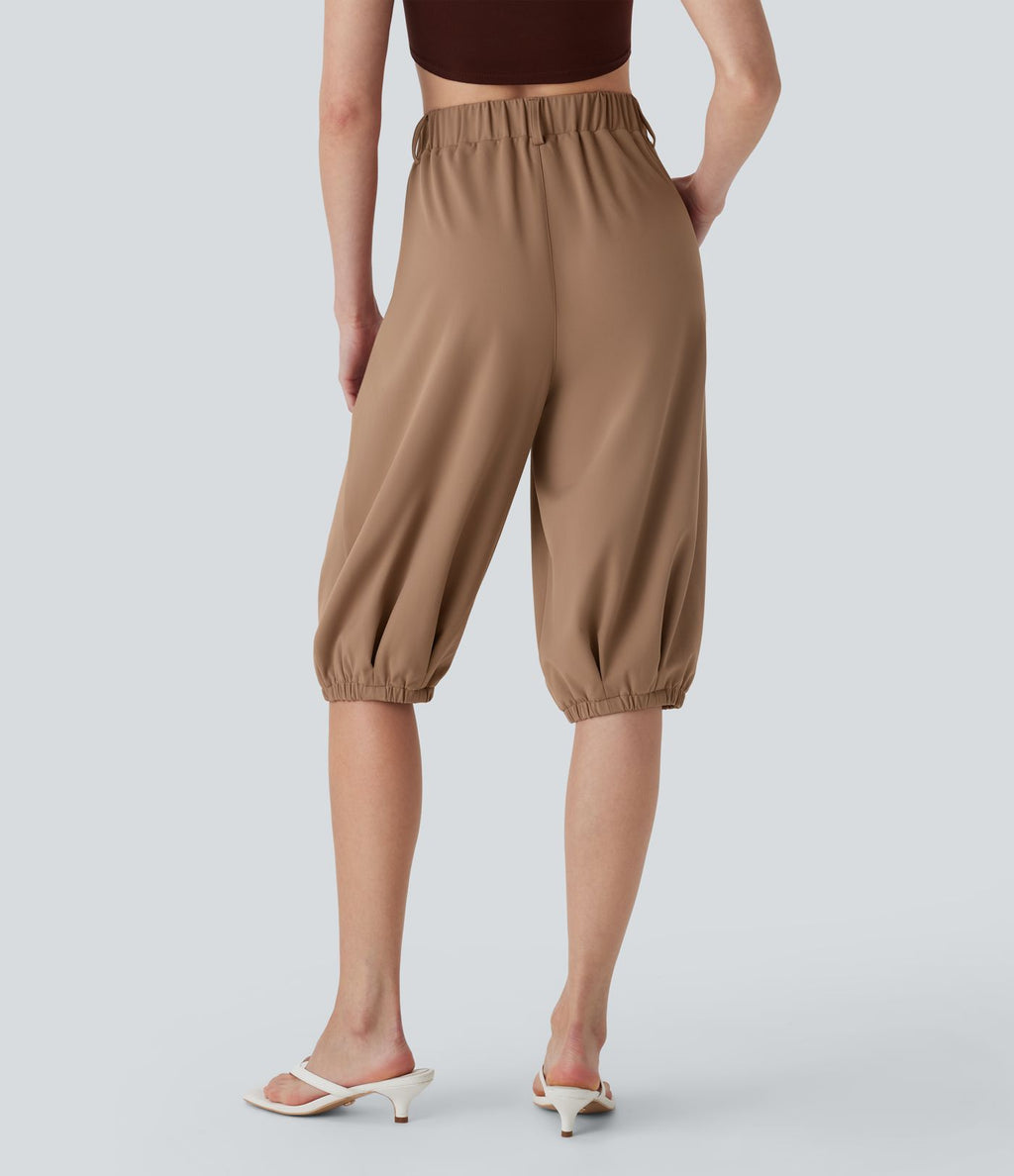 Pantalon pedal pusher fuselé taille haute DayStretch avec poches