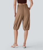 Pantalon pedal pusher fuselé taille haute DayStretch avec poches