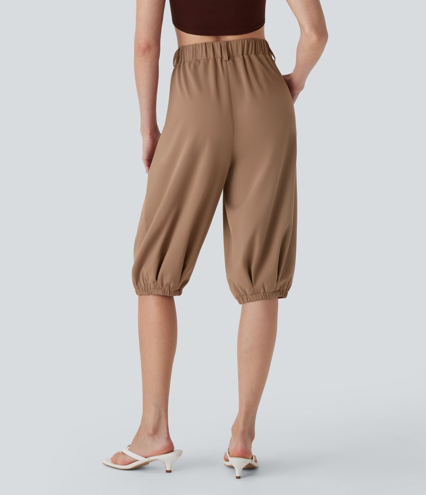 Pantalon pedal pusher fuselé taille haute DayStretch avec poches