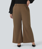 Pantalon tailleur évasé grande taille taille haute Halara Flex™ DayStretch avec poches