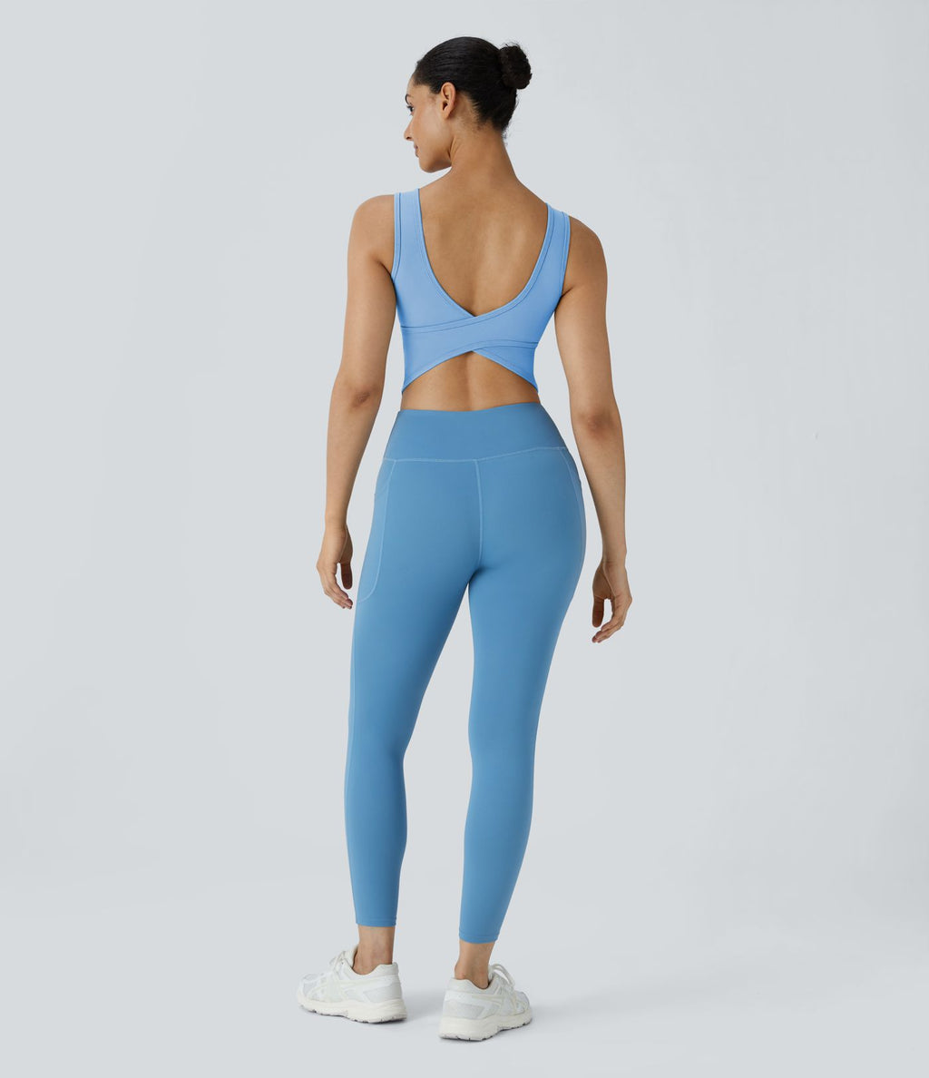 Débardeur danse barre ballet col U croisé A-D