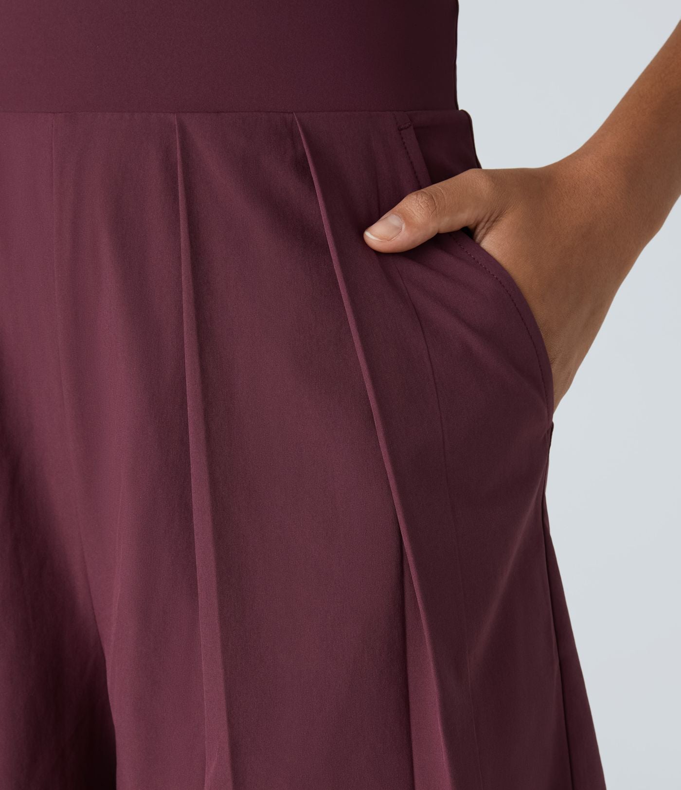 Breezeful™ Combishort Dos Nu Poche Zippée Invisible Sur le Côté Jambe Large Séchage Rapide