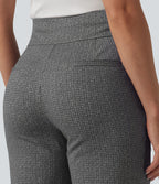 Halara Flex™ Pantalon tailleur évasé taille mi-haute à carreaux avec poches