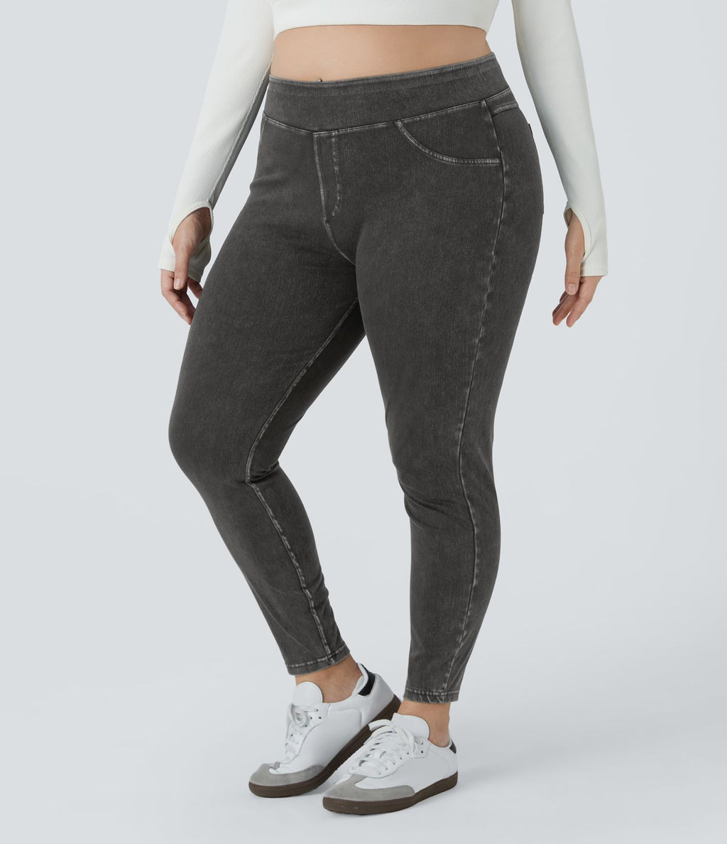 Halara Flex™ Jegging Casual Taille Haute Tricot Extensible Poche Latérale Arrière Grande Taille