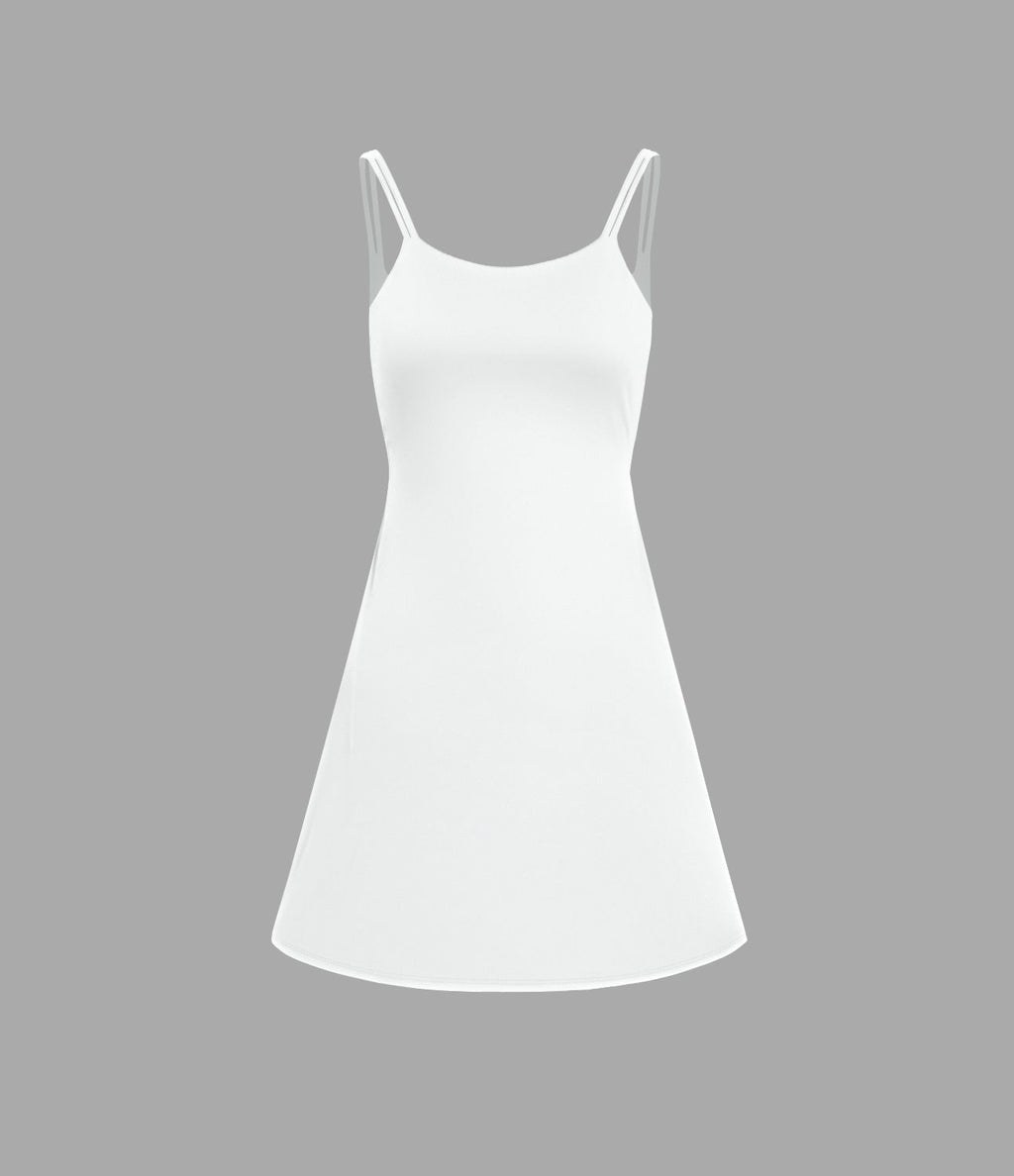 Robe de sport danse 2-pièces SoftlyZero™ Plush double bretelles caraco avec poche A-D