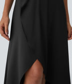 Jupe Longue Casual Breezeful™ Taille Haute à Volants 2en1 Fluide Sèchement Rapide Quotidien Maxi