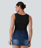 Haut d'intérieur 2-en-1 col U sans manches sans couture OneForm Seamless Flow