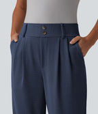 Halara Flex™ Pantalon tailleur fuselé taille haute en tissu gaufré avec poches