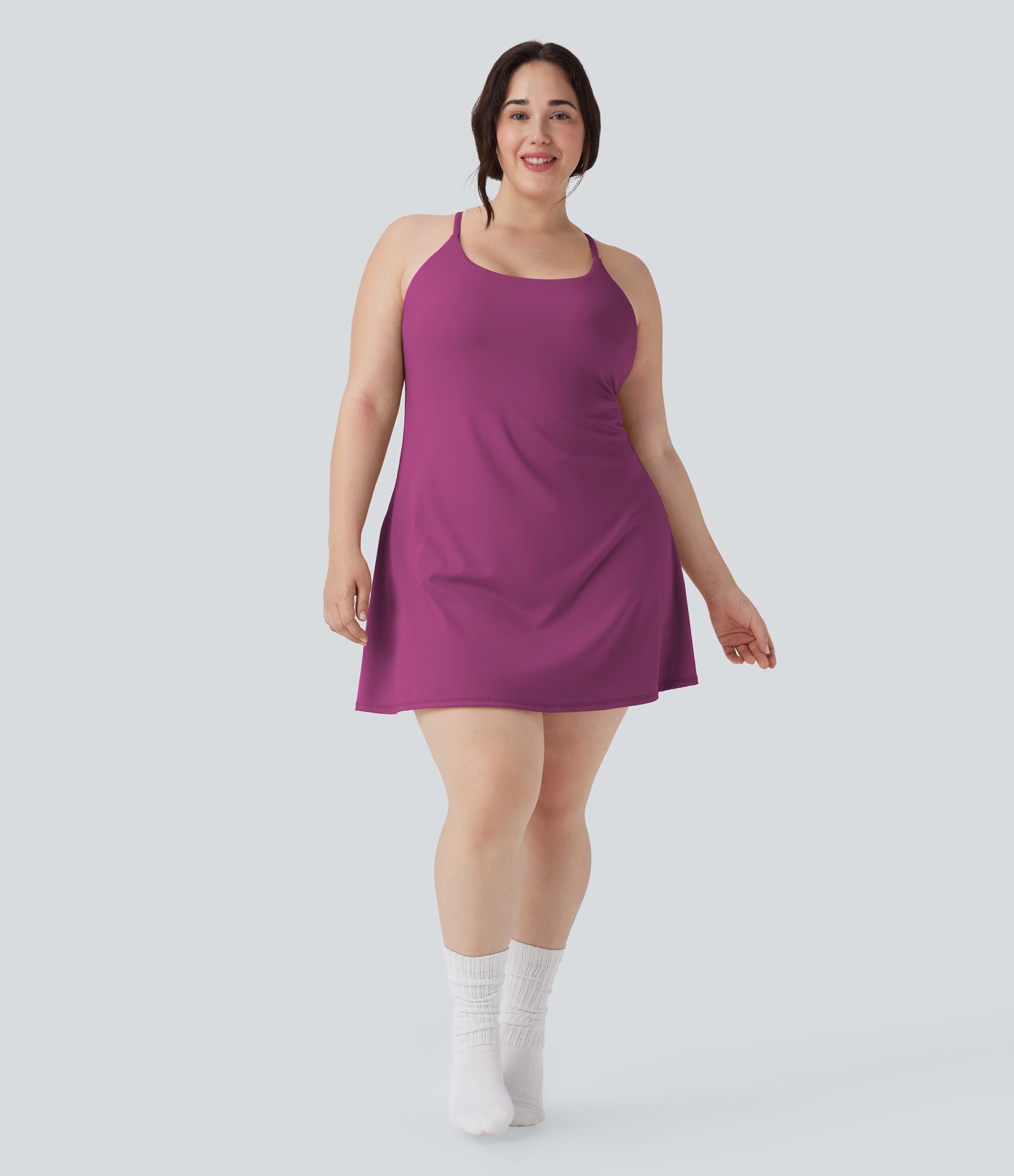 Robe de sport grande taille dos nu Softlyzero™ Plush - longueur rallongée - Easy Peasy Edition