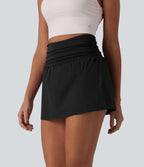 Jupe de tennis SoftlyZero™ Airy mini 2-en-1 gainante froncée taille haute à effet frais InstantCool et poches, protection solaire UPF50+