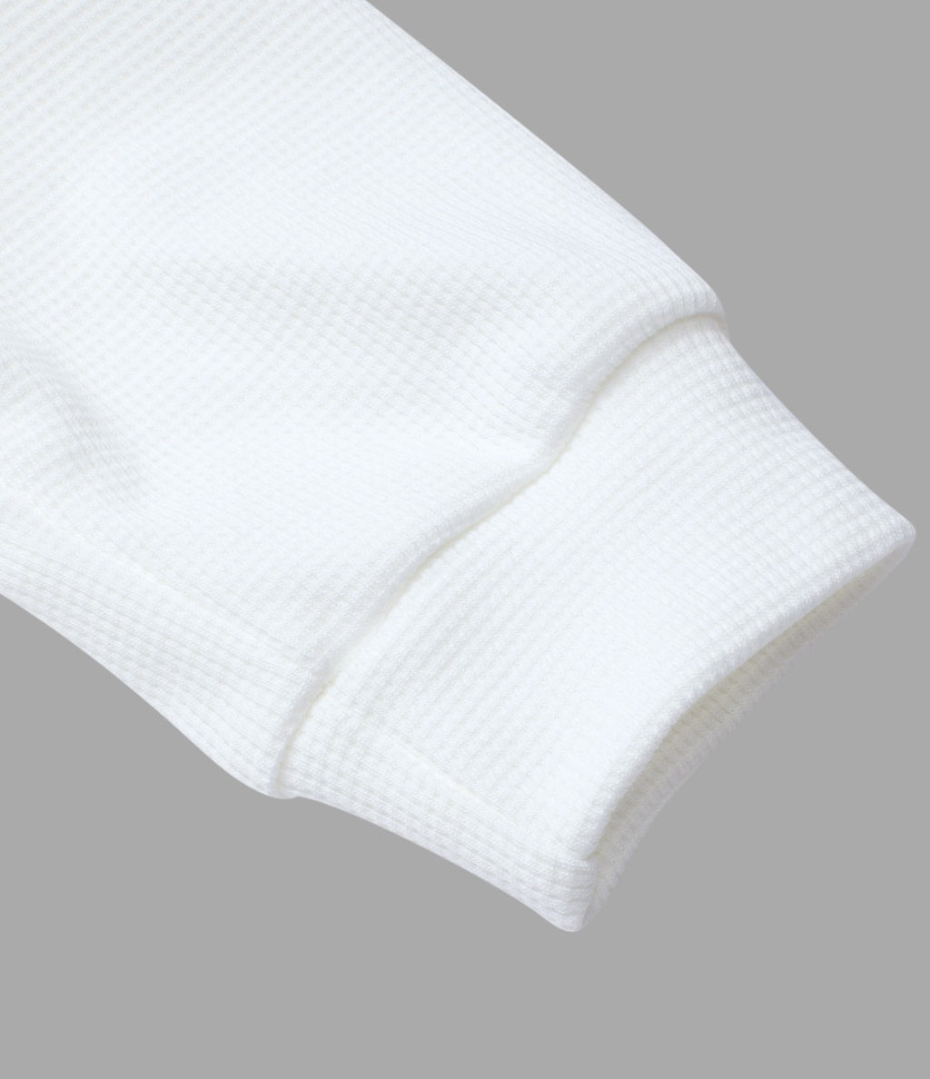 Sweatshirt en Coton Casual à Manches Longues avec Cordon de Serrage et Zipper Style Waffle