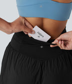 Short de course taille haute à œillets et cordon de serrage 12,5 cm avec poche