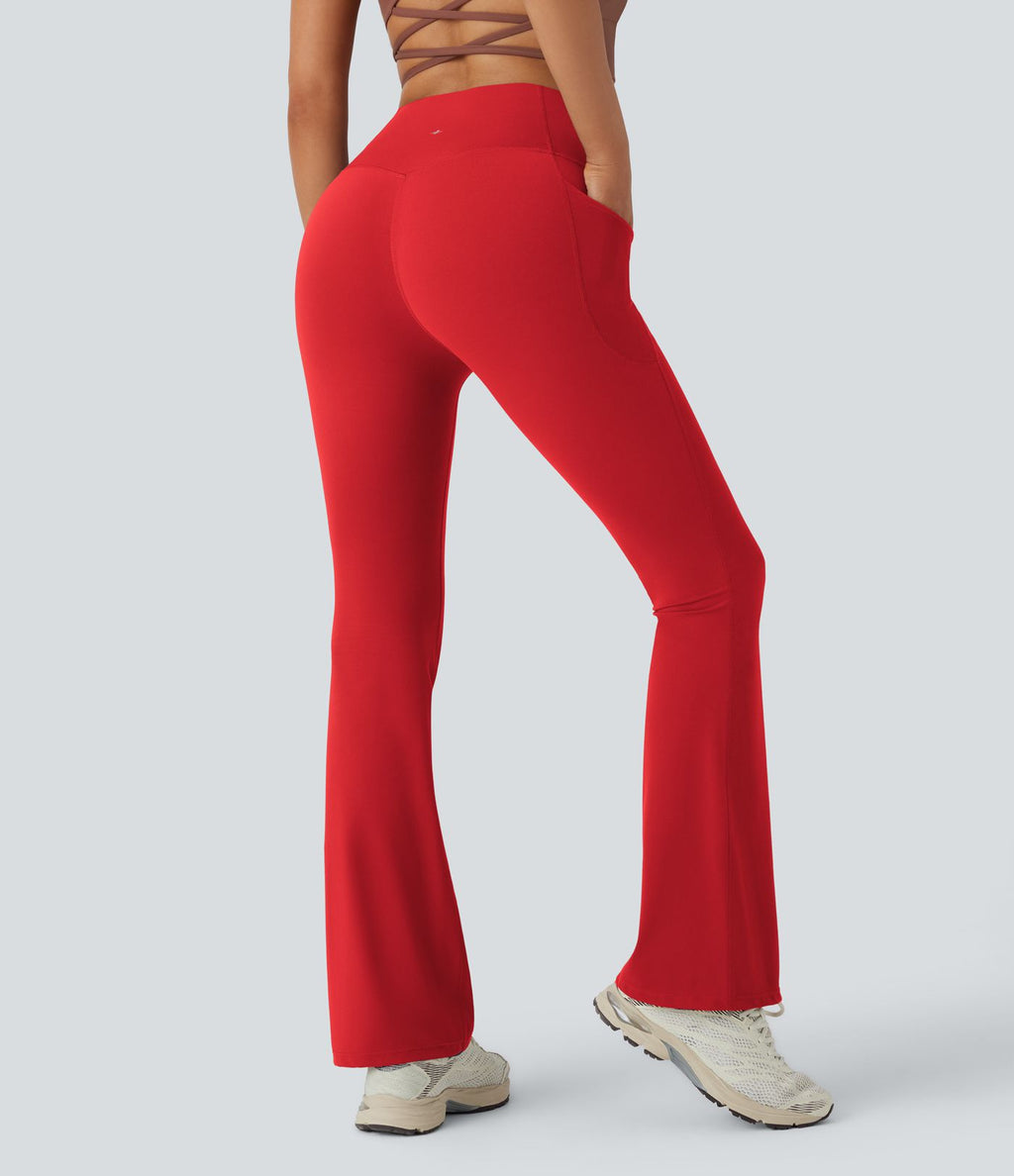 Pantalon de yoga à coupe bootcut gainant taille haute avec poches Halara UltraSculpt™