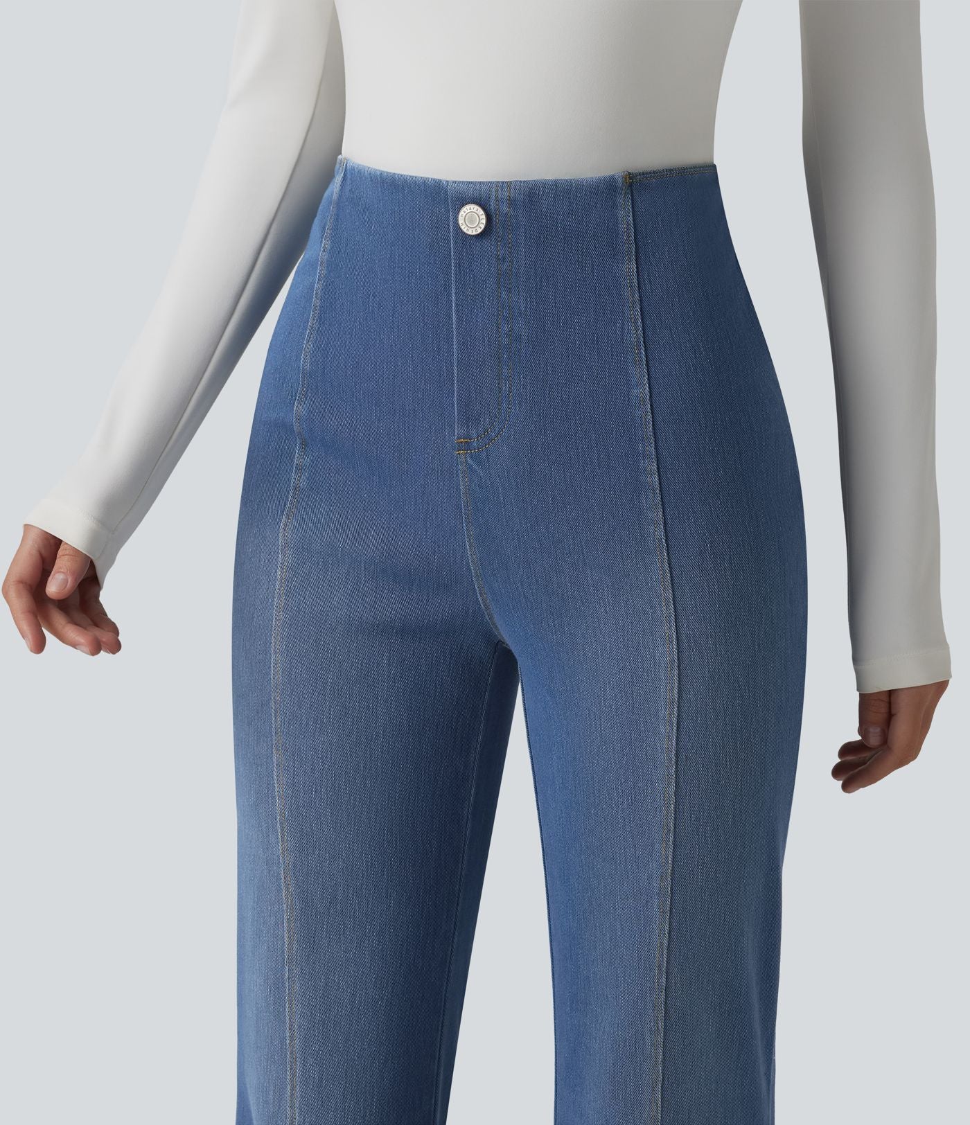 Halara Flex™ Jean évasé casual taille haute ventre plat avec poches