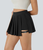Breezeful™ Mini Jupe Soirée Plissée 2 en 1 Taille Haute Poche Latérale Boucle Réglable Séchage Rapide