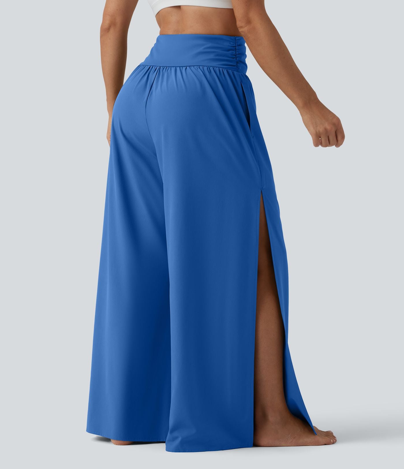 Pantalon fluide Breezeful™ taille haute à séchage rapide avec fronces, fente et poches