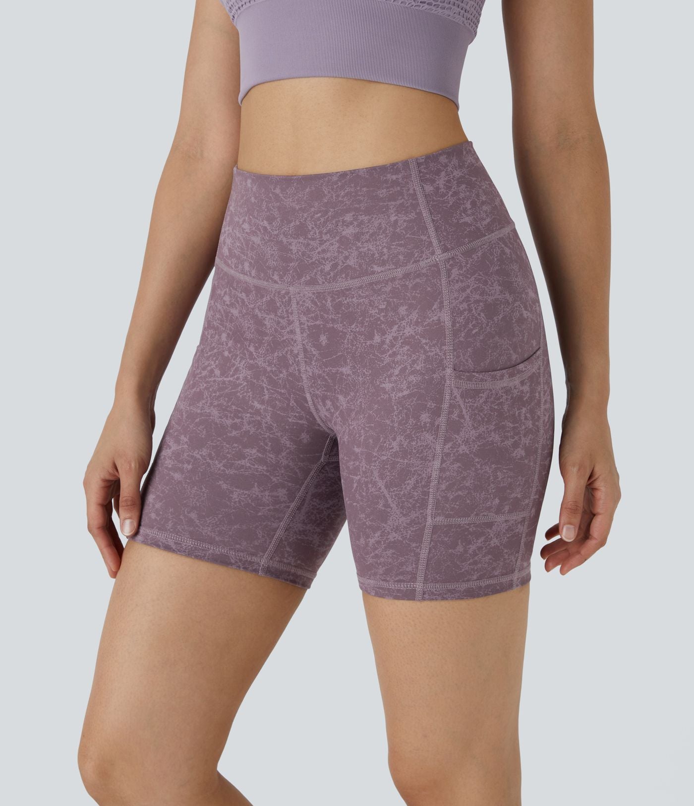 Short Course Biker Yoga Taille Haute avec Poches Latérales