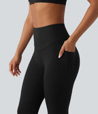 Legging taille haute gainant côtelé avec poches