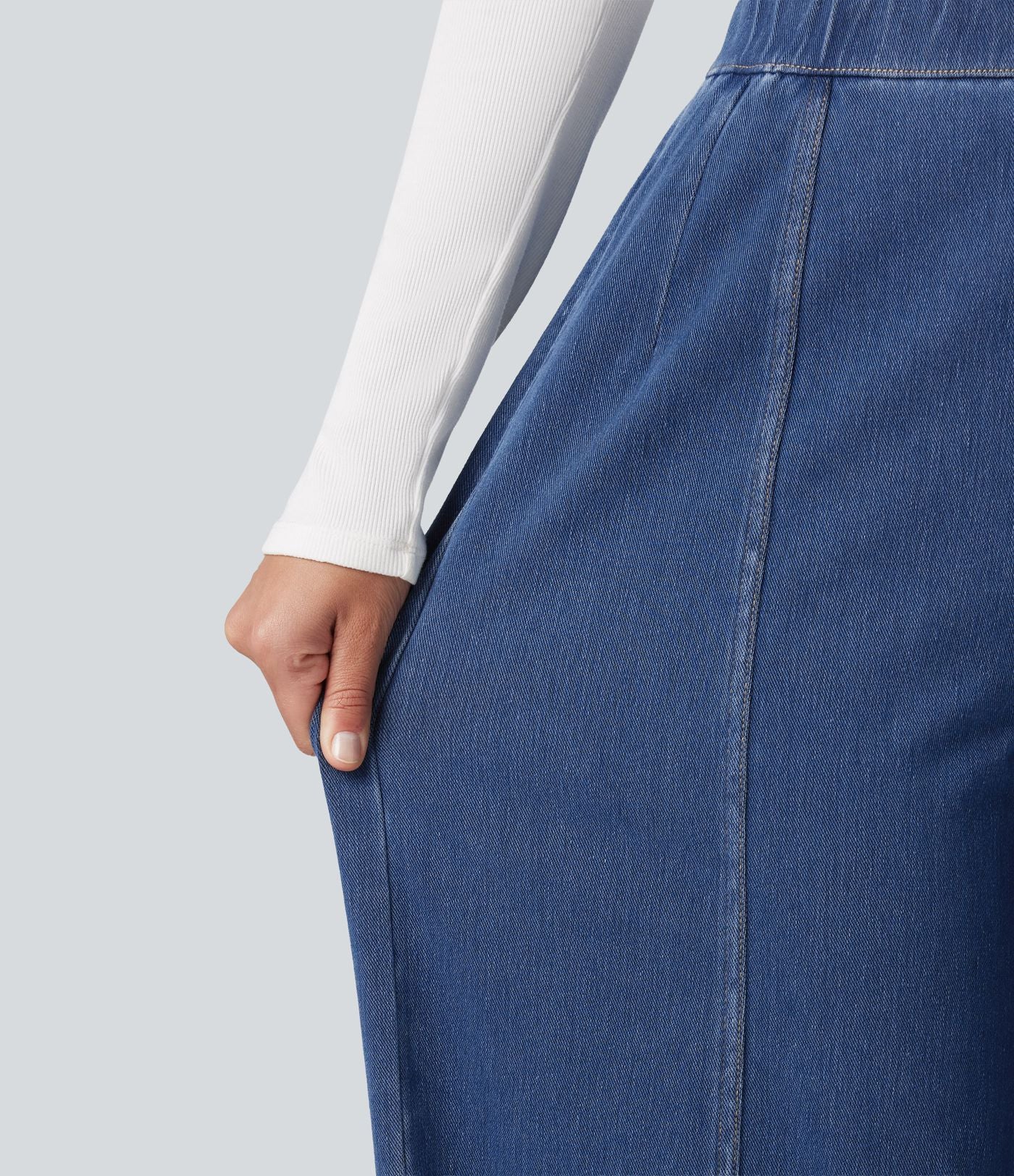 Jean barrel casual taille haute Halara Flex™ à poches