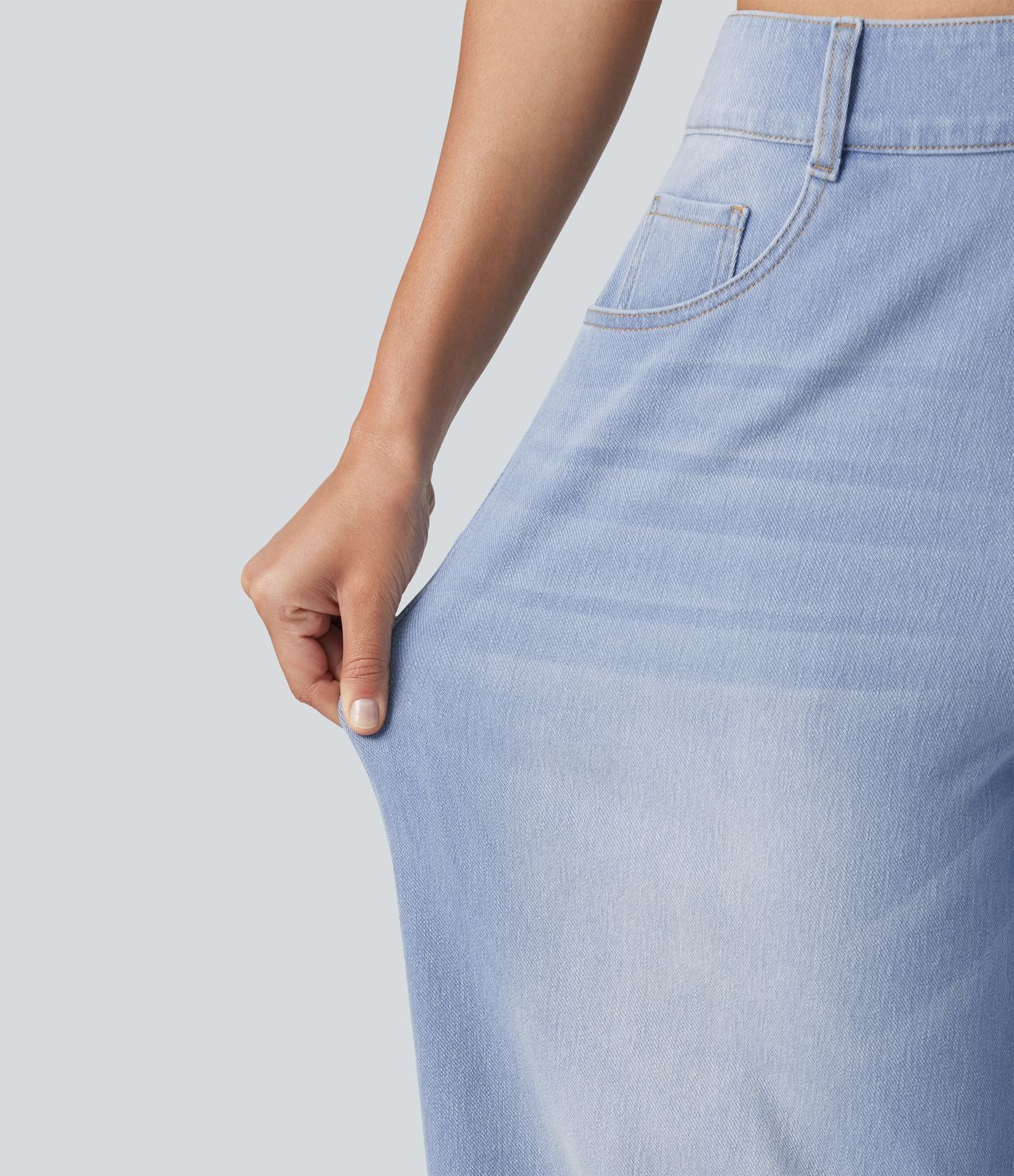 Jean Barrel 7/8 décontracté taille mi-haute avec poches Halara Flex™