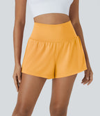 Short 7,5cm Yoga 2 en 1 Super Taille Haute Poches Arrière Poches Cachées Latérales