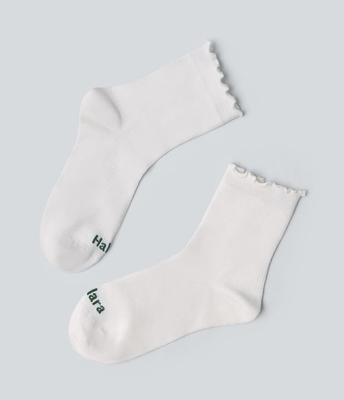 Chaussettes mi-mollet à bordure ondulée