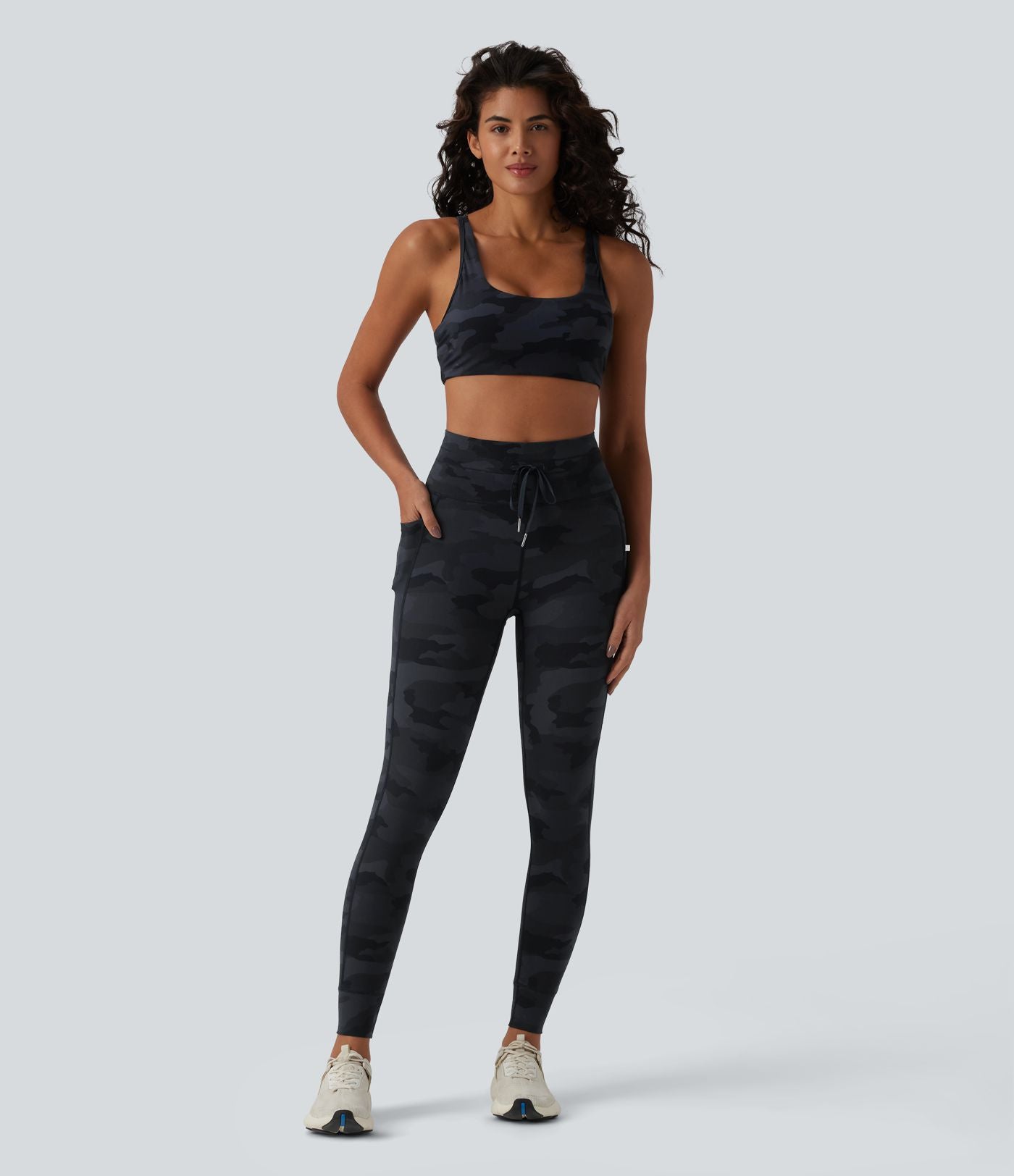 Legging yoga Halara UltraSculpt™ imprimé camouflage taille haute avec cordon de serrage et poches