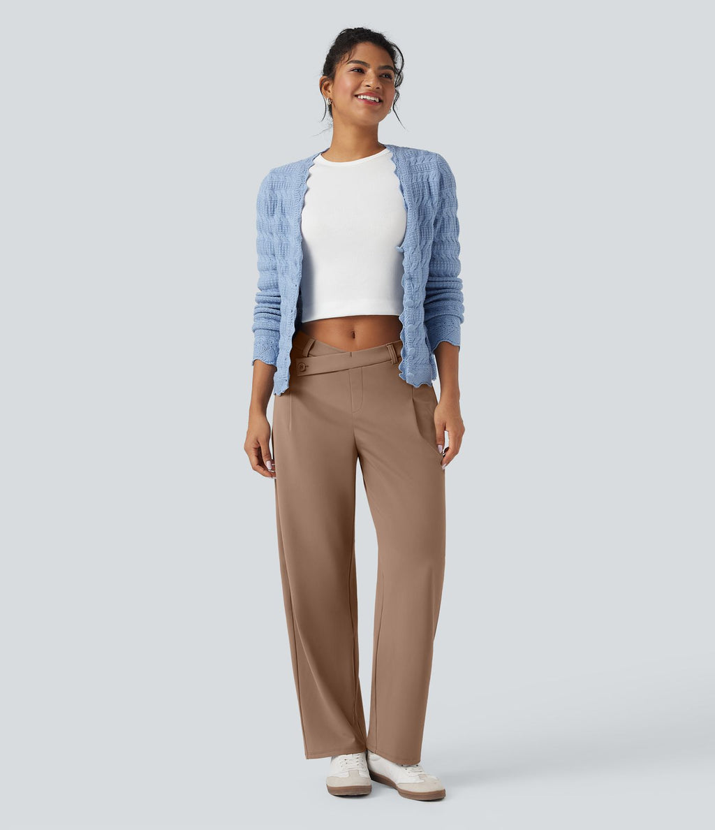 Pantalon tailleur fuselé asymétrique taille moyenne Halara Flex™ DayStretch avec poches