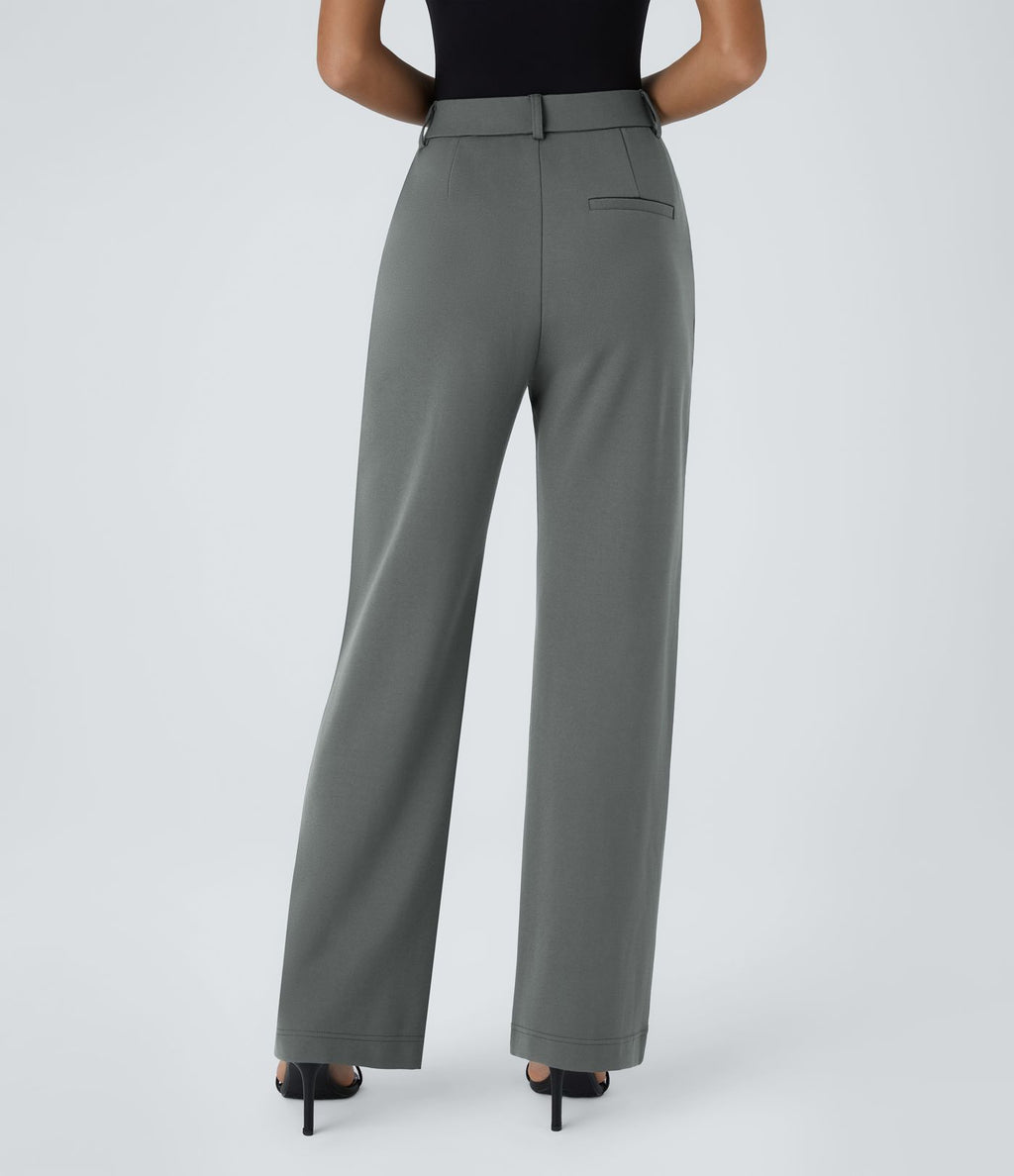 Pantalon de travail coupe droite zippé taille haute Halara Flex™ avec poches