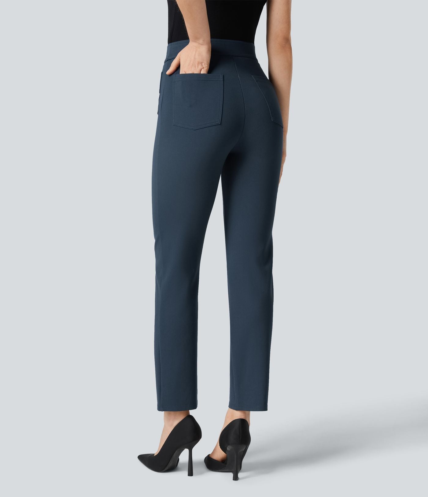 Pantalon de travail longueur cheville taille haute Halara Flex™ avec poches