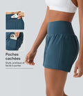 Short yoga 2-en-1 SoftlyZero™ Airy effet frais InstantCool taille très haute 12,5 cm avec poches, longueur allongée