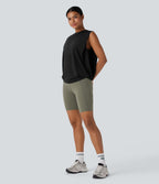 Débardeur de yoga col rond froncé, tissu rafraîchissant - Protection UPF50+
