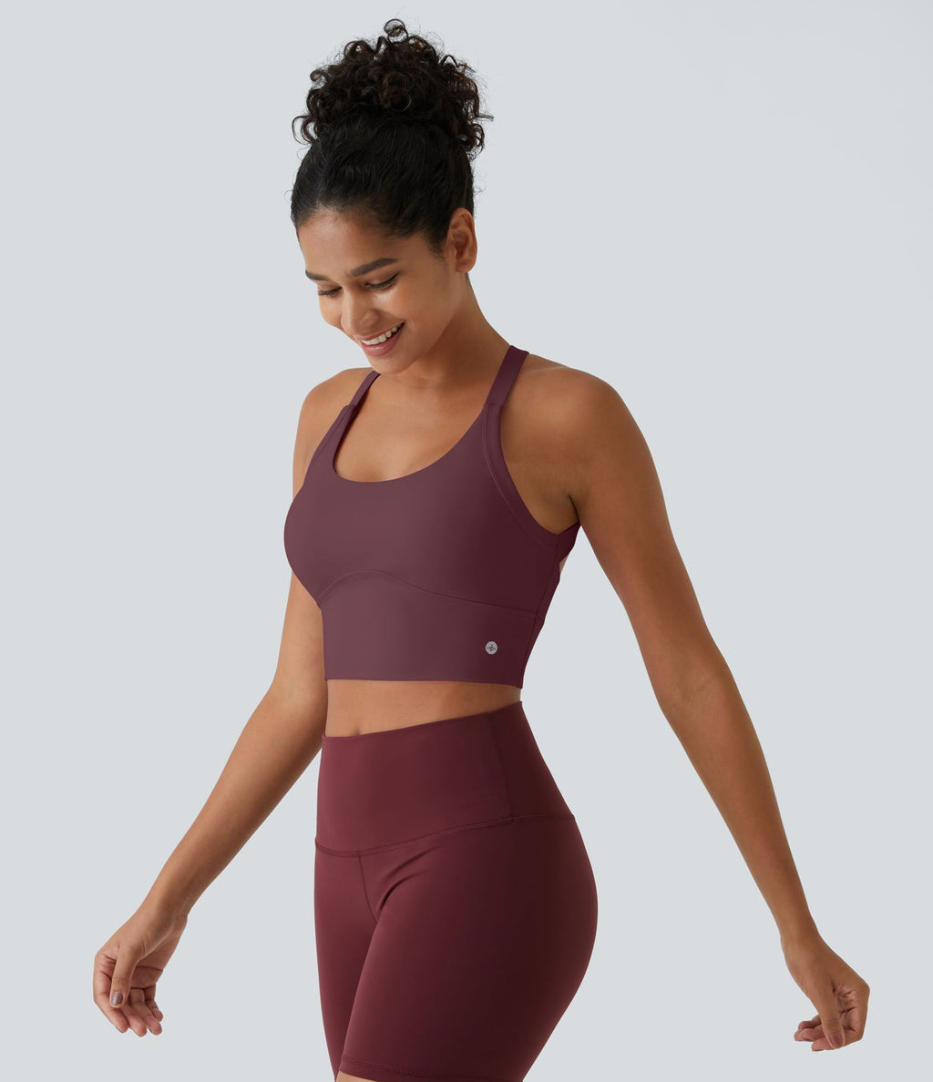 Débardeur yoga court SoftlyZero™ Plush à découpes A-C
