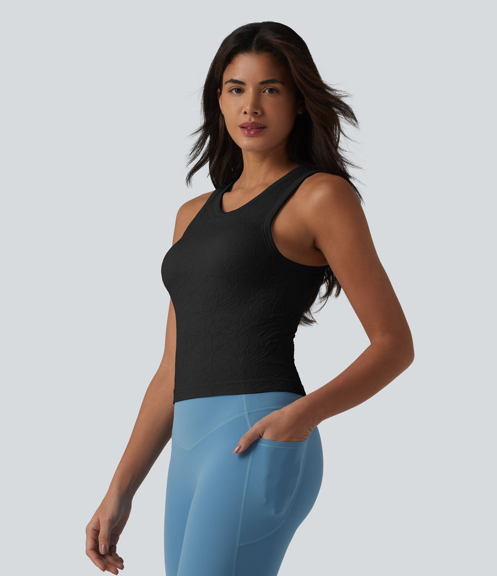 Débardeur de yoga sans couture OneForm Seamless Flow col rond avec soutien-gorge intégré