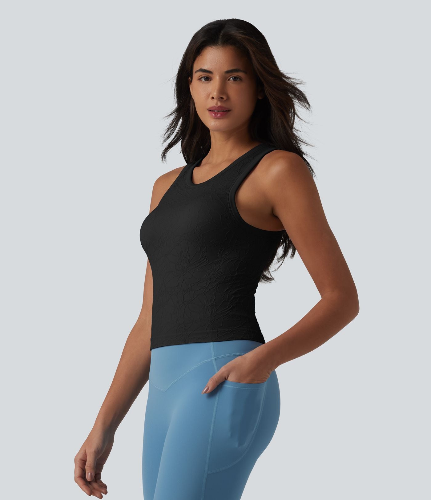 Débardeur de yoga sans couture OneForm Seamless Flow col rond avec soutien-gorge intégré