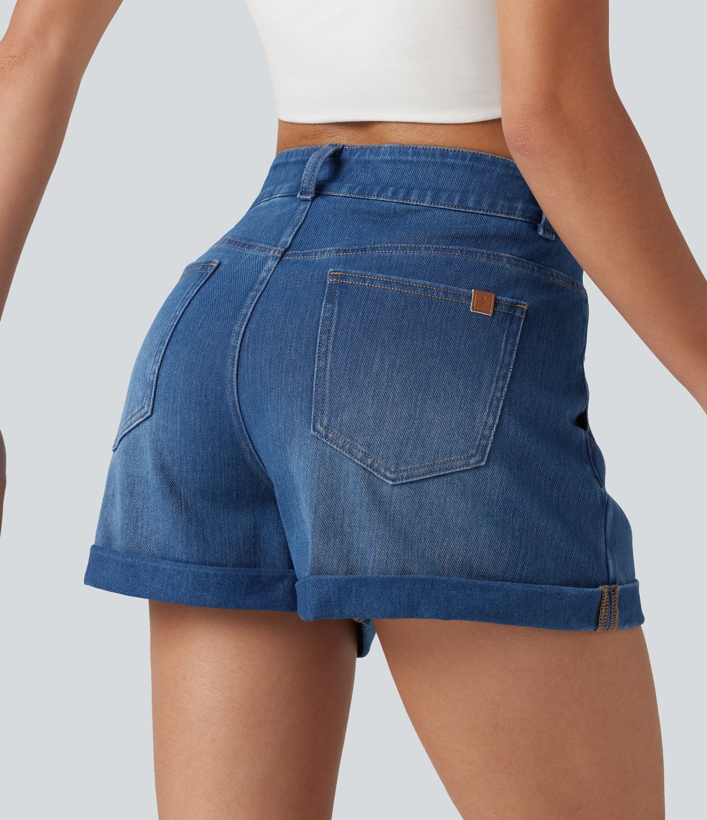 Short en jean Halara Flex™ taille basse décontracté 7,5 cm avec poches
