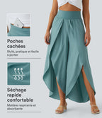 Breezeful™ Pantalon Large Fluide Séchage Rapide Taille Haute Poche Arrière