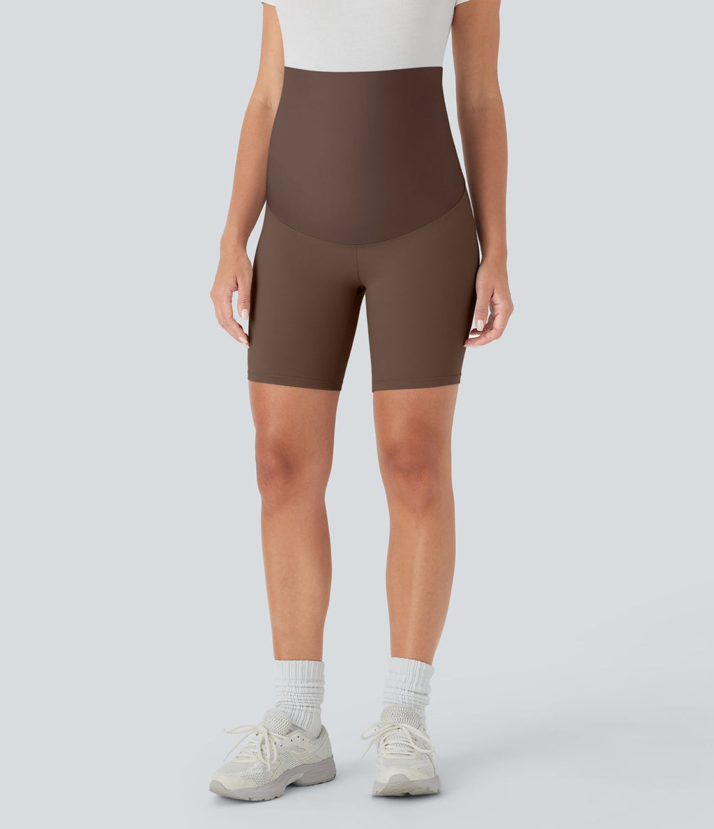 Short cycliste de yoga de maternité Softlyzero™ à taille super haute 17,5 cm-UPF50+